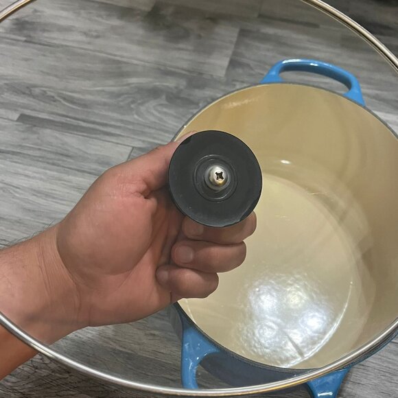 Le Creuset Oval Dutch Oven Cast-Iron Braiser (5QT) W Crystal Lid Made in France - Picture 7 of 7